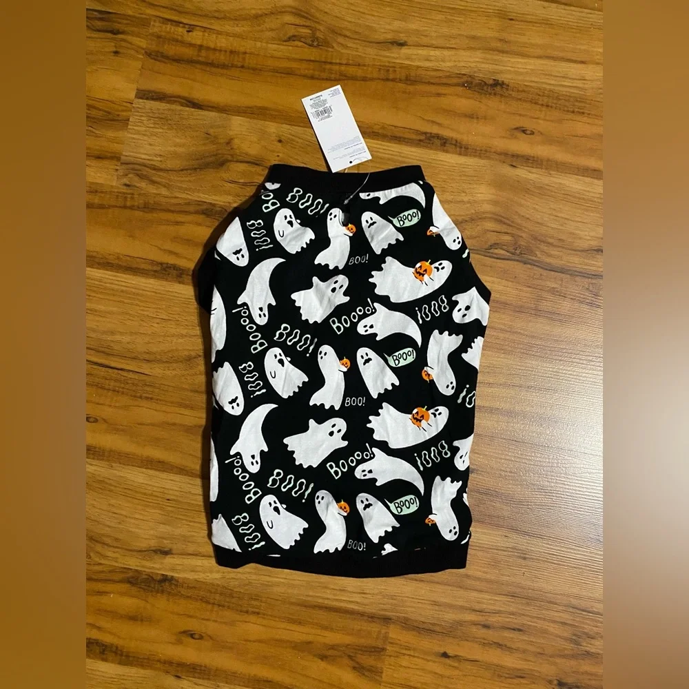 Old Navy Halloween Print Jersey Knit T-Shirt for Pets Dogs Ghost Boo Size Medium